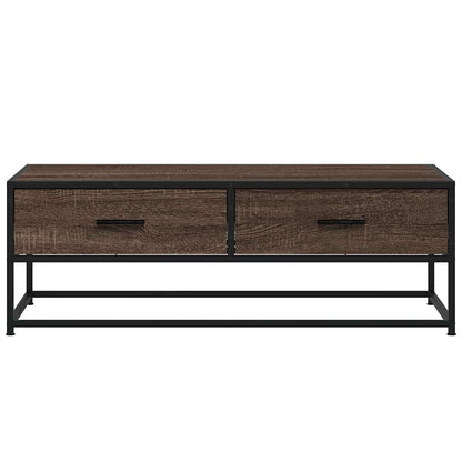 Coffee Table Brown Oak 100x50x35 cm Engineered Wood and Metal