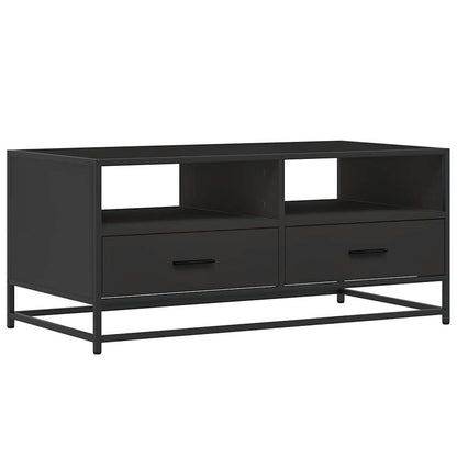 Coffee Table Black 100x50x45 cm Engineered Wood and Metal