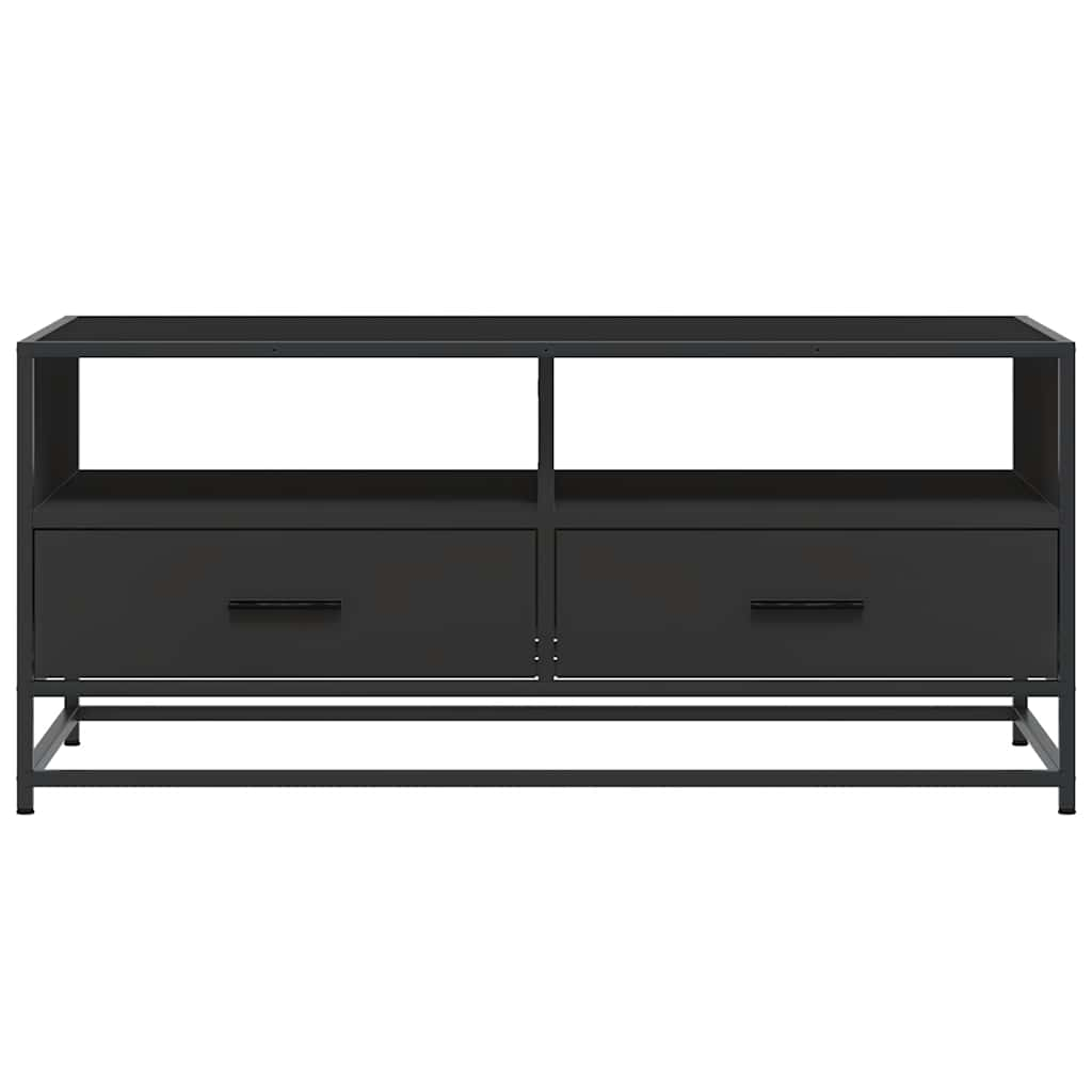 Coffee Table Black 100x50x45 cm Engineered Wood and Metal