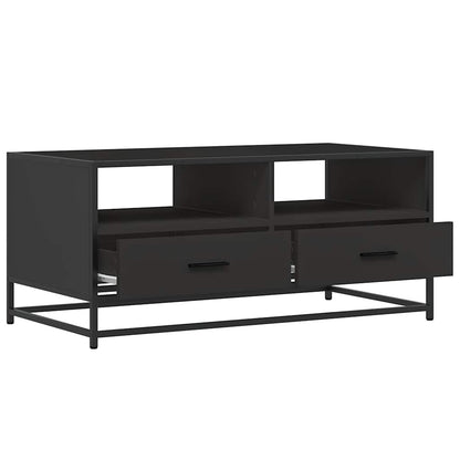 Coffee Table Black 100x50x45 cm Engineered Wood and Metal