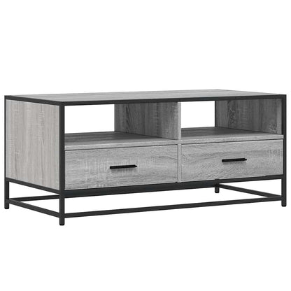 Coffee Table Grey Sonoma 100x50x45 cm Engineered Wood and Metal