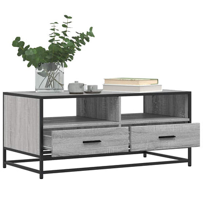 Coffee Table Grey Sonoma 100x50x45 cm Engineered Wood and Metal