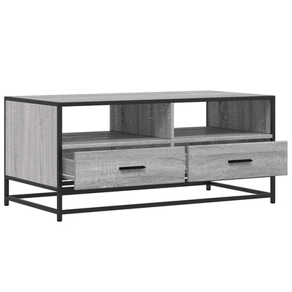 Coffee Table Grey Sonoma 100x50x45 cm Engineered Wood and Metal