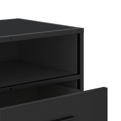 TV Cabinet Black 80x34.5x40 cm Engineered Wood and Metal