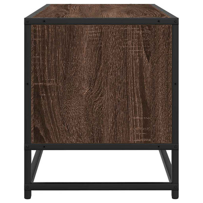 TV Cabinet Brown Oak 100x34.5x40 cm Engineered Wood and Metal