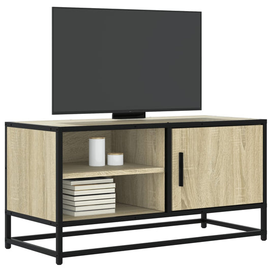 TV Cabinet Sonoma Oak 80x34.5x40 cm Engineered Wood and Metal