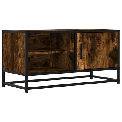 TV Cabinet Smoked Oak 80x34.5x40 cm Engineered Wood and Metal
