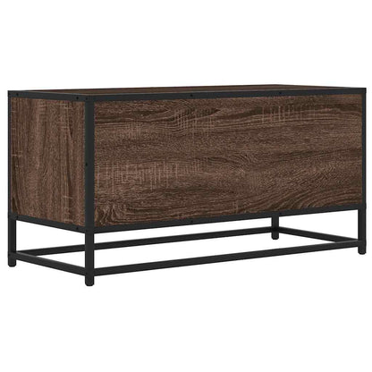 TV Cabinet Brown Oak 80x34.5x40 cm Engineered Wood and Metal