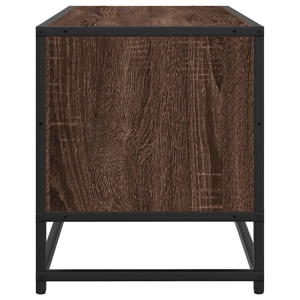 TV Cabinet Brown Oak 80x34.5x40 cm Engineered Wood and Metal