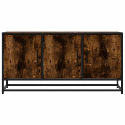 TV Cabinet Smoked Oak 100x35x50 cm Engineered Wood and Metal