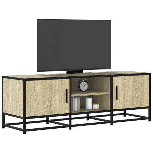 TV Cabinet Sonoma Oak 120x35x41 cm Engineered Wood and Metal