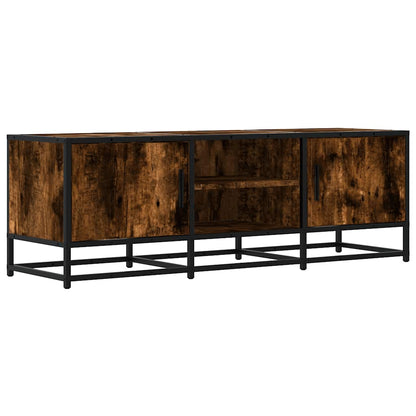 TV Cabinet Smoked Oak 120x35x41 cm Engineered Wood and Metal