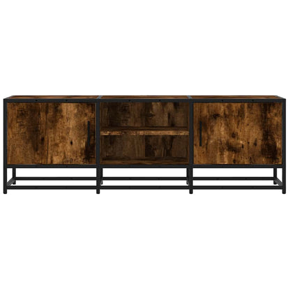 TV Cabinet Smoked Oak 120x35x41 cm Engineered Wood and Metal