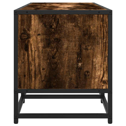 TV Cabinet Smoked Oak 120x35x41 cm Engineered Wood and Metal
