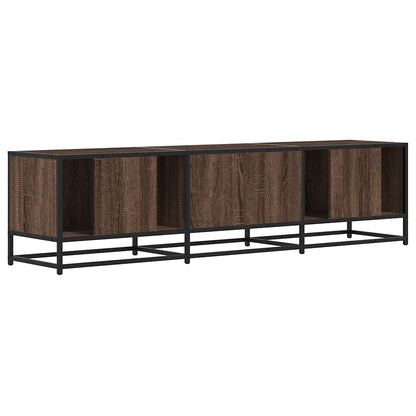TV Cabinet Brown Oak 160x35x41 cm Engineered Wood and Metal