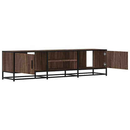 TV Cabinet Brown Oak 160x35x41 cm Engineered Wood and Metal