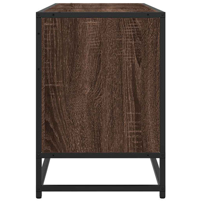 TV Cabinet Brown Oak 150x35x41 cm Engineered Wood and Metal