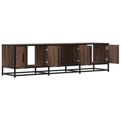 TV Cabinet Brown Oak 150x35x41 cm Engineered Wood and Metal