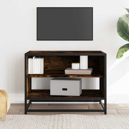 TV Cabinet Smoked Oak 61x40x46 cm Engineered Wood and Metal