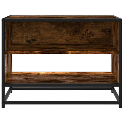 TV Cabinet Smoked Oak 61x40x46 cm Engineered Wood and Metal