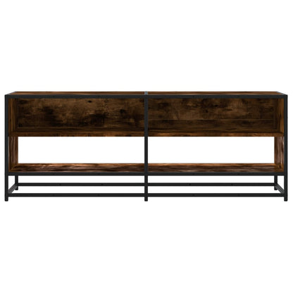 TV Cabinet Smoked Oak 120.5x40x46 cm Engineered Wood and Metal