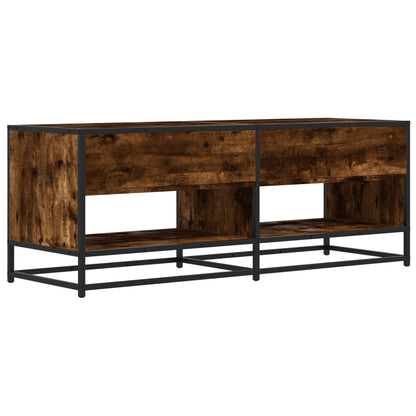 TV Cabinet Smoked Oak 120.5x40x46 cm Engineered Wood and Metal