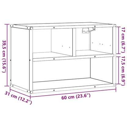 TV Cabinet Black 60x31x39.5 cm Engineered Wood and Metal