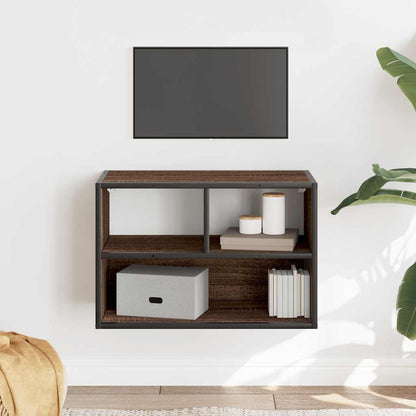 TV Cabinet Brown Oak 60x31x39.5 cm Engineered Wood and Metal