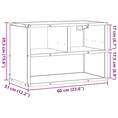 TV Cabinet Brown Oak 60x31x39.5 cm Engineered Wood and Metal