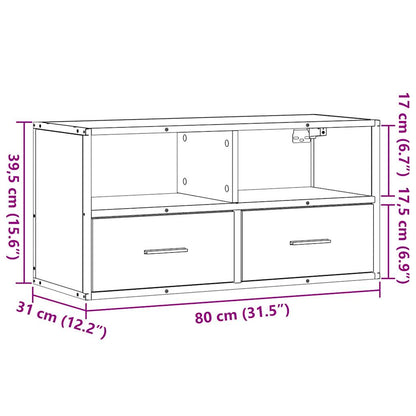 TV Cabinet Black 80x31x39.5 cm Engineered Wood and Metal