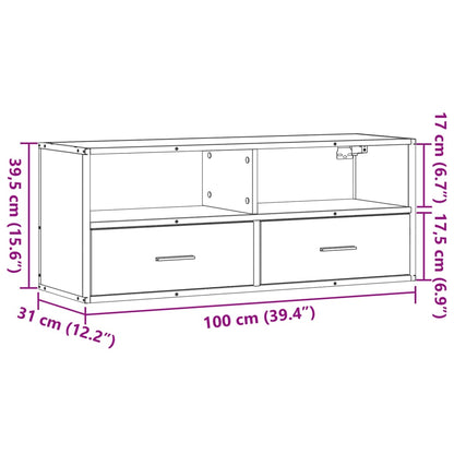 TV Cabinet Black 100x31x39.5 cm Engineered Wood and Metal