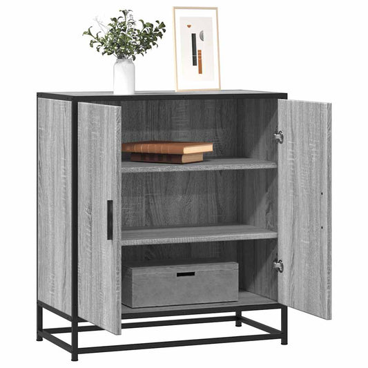 Sideboard Grey Sonoma 68x35x76 cm Engineered Wood and Metal