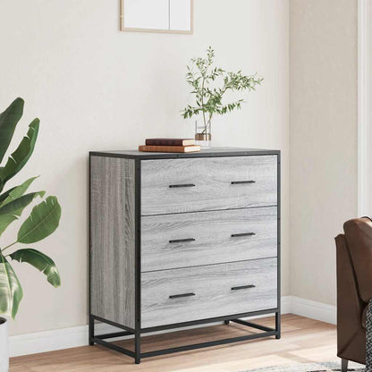 Sideboard Grey Sonoma 68x35x76 cm Engineered Wood and Metal