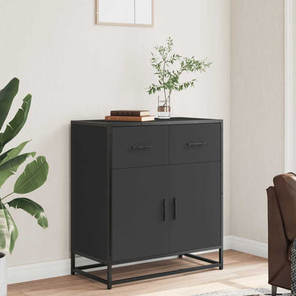 Sideboard Black 68x35x76 cm Engineered Wood and Metal