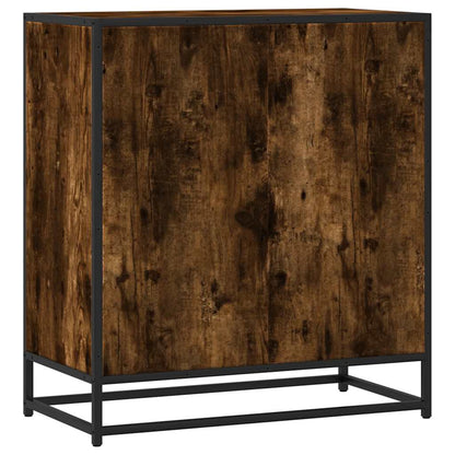 Sideboard Smoked Oak 68x35x76 cm Engineered Wood and Metal