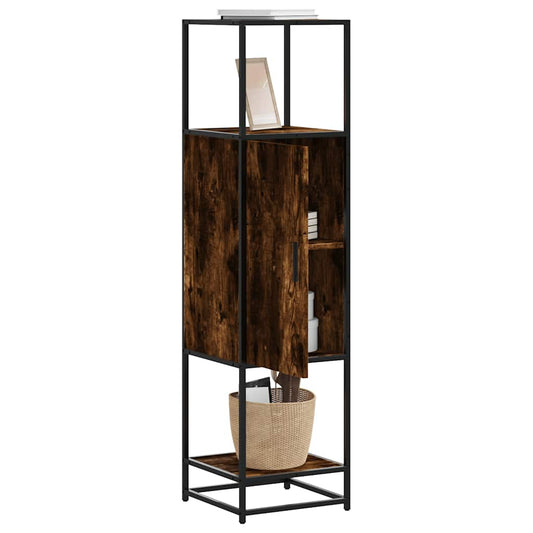 Highboard Smoked Oak 35.5x35x139 cm Engineered Wood and Metal