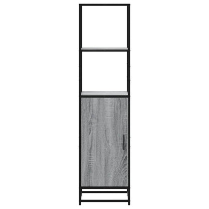 Highboard Grey Sonoma 35.5x35x139 cm Engineered Wood and Metal