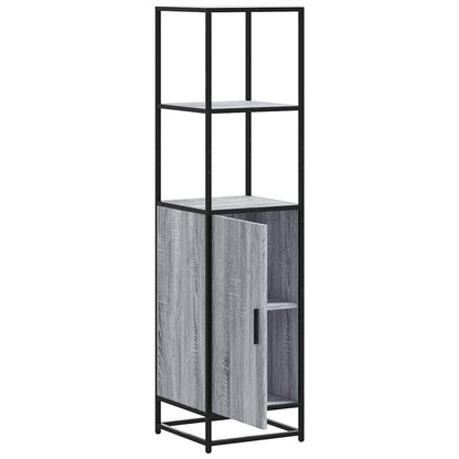 Highboard Grey Sonoma 35.5x35x139 cm Engineered Wood and Metal