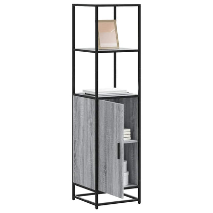 Highboard Grey Sonoma 35.5x35x139 cm Engineered Wood and Metal