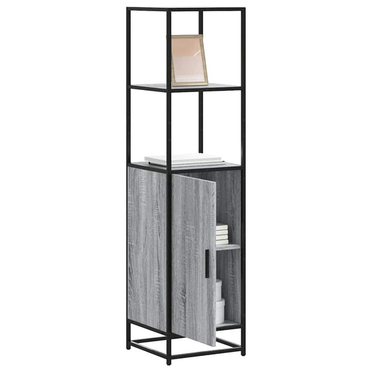 Highboard Grey Sonoma 35.5x35x139 cm Engineered Wood and Metal