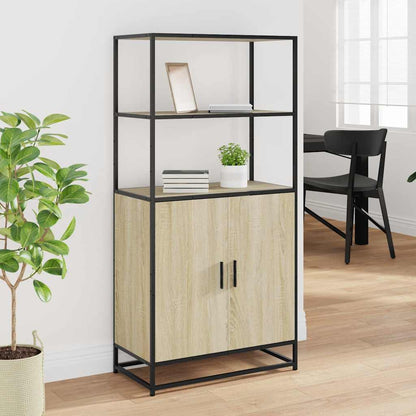 Highboard Sonoma Oak 68x35x139 cm Engineered Wood and Metal