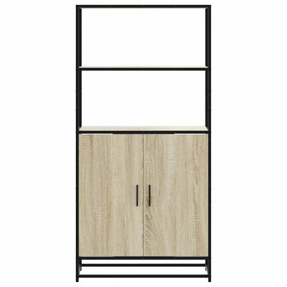 Highboard Sonoma Oak 68x35x139 cm Engineered Wood and Metal