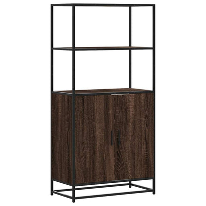 Highboard Brown Oak 68x35x139 cm Engineered Wood and Metal