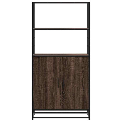 Highboard Brown Oak 68x35x139 cm Engineered Wood and Metal