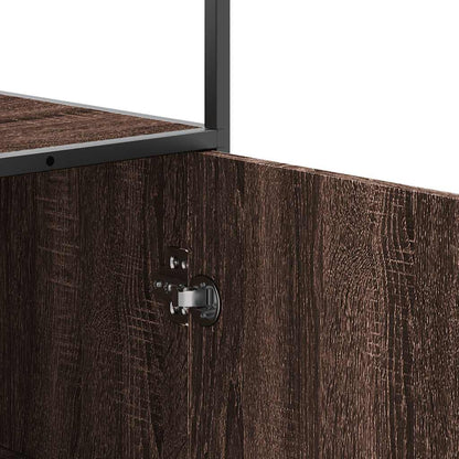 Highboard Brown Oak 68x35x139 cm Engineered Wood and Metal