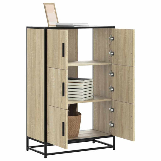 Highboard Sonoma Oak 68x35x106.5 cm Engineered Wood and Metal