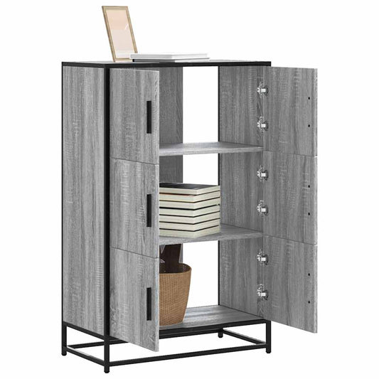 Highboard Grey Sonoma 68x35x106.5 cm Engineered Wood and Metal