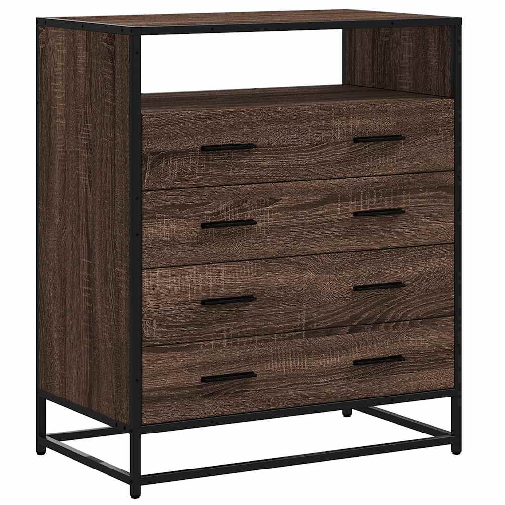 Drawer Cabinet Brown Oak 70x41x83.5 cm Engineered Wood