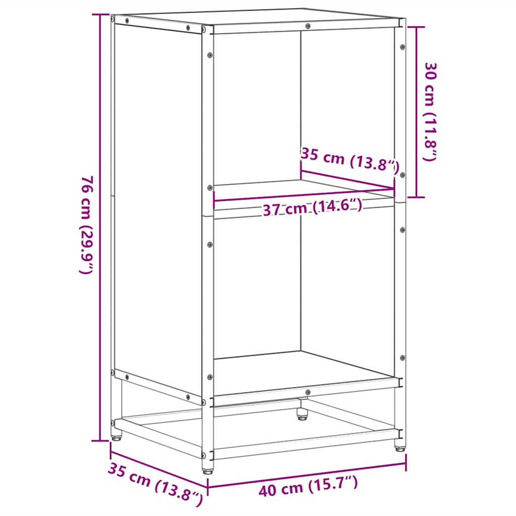 Book Cabinet Grey Sonoma 40x35x76 cm Engineered Wood