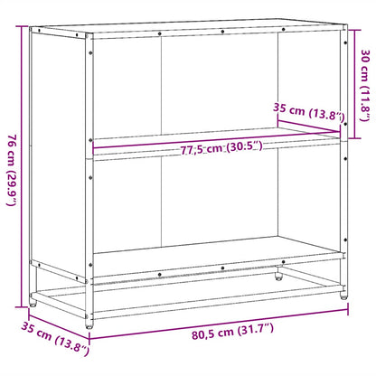 Book Cabinet Black 80x35x76 cm Engineered Wood